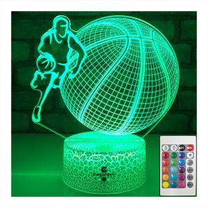 Durable 5V Basketball 3D Illusion Lamp , Acrylic Basketball Night Light 3D Illusion