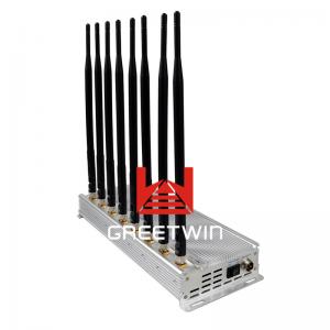 China Desktop Cell Phone Signal Jammer VHF UHF GPS 4G LTE 3G Signal With 8 Bands supplier