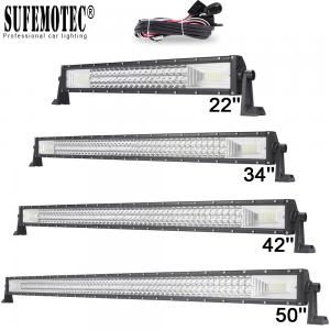 22" 34" 42" 50" Inch 3 Row Led Bar Straight Curved Led Work Light Bar For ATV 4WD SUV Truck 4x4 Offroad Combo Drive Lamp