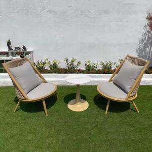Unfolded Wicker Patio Chairs Weaving Rattan Garden Chairs With Cushion