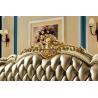 Royal Wooden Carved Design Luxury Leather Headboard King Size Bed LF-029
