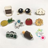 China Pineapple cloud sunglasses Tomato book ice cream shape  positioning vintage crown brooch pin for clothes on sale