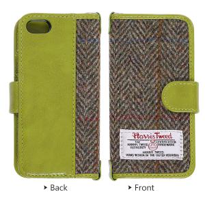 Leather Harris Tweed Phone Case , IPhone 5 5s Iphone SE Wallet Case