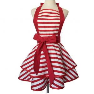 Stripes Cotton Apron Convenient Comfortable Wear Cute Pretty Plus Size Vintage