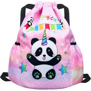 China Gym Beach Swim Travel Panda Mini Bag Backpack for Kids With 2 Water Bottle Holder supplier