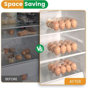 China Count Plastic Egg Cartons, With 60PCS Date Labels, Bulk Cheap Clear Reusable Egg Containers For Fresh Medium Eggs Storage, Suitable For Farms, Families, Markets Display wholesale