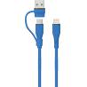 China 2025 Triple-Port 3-in-1 Silicone Cable 1m Length USB A to USB C Lightning Universal Charger for All Devices wholesale
