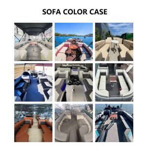 China 26FT Double Layer Pontoon Boat With White & Black Panel | Luxury Twin Deck Party & Fishing Pontoon For Lake & Coastal Cruising wholesale