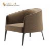 China PU Leather Modern Leisure Chair Lounge 83cm Height Brown Color wholesale