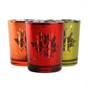 China Christmas Color Glass Candle Holder Tealight Mercury Votive Candle Holders supplier