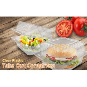 Clamshell Hinged Blister Salad Foldable Pack, Compartment Meal Prep Container Airtight Take Away Lunch Box