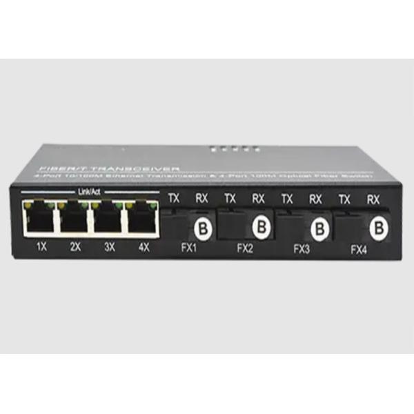 Auto MDI Ethernet Fiber Switch With 4 10/100TX Ethernet + 4 100FX Fiber Ports