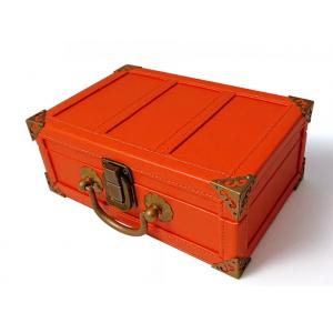 MDF PU Leather Box Flocking perfume Suitcase Gift Box Handmade