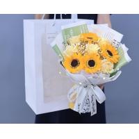 China ODM Artificial Faux Sunflower Bouquet Arrangements For Bridal Valentine'S Day on sale