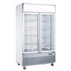 China 1038L No Frost Upright Diplay Freezer , Fan Cooling Glass Door Refrigerator supplier