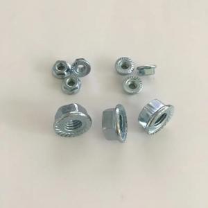 Blue-white Zinc Carbon Steel Stainless Steel Din6923 Hex Flange Nuts