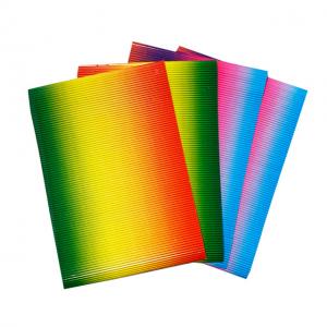 China Rainbow Color Corrugated Paper Board Hobby DIY Colourful A4 Size Sheet supplier