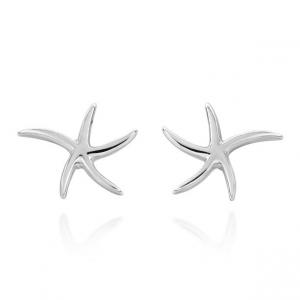 Aera Vida Sea Life Ocean Starfish Shining Star Sterling Silver Post Stud Earrings