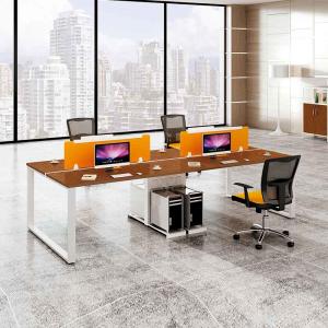 Modern Modular Cubicle Partitions Table Office Workstation For 4 People