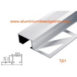 China Architectural Aluminum Stair Nosing , Grooved Safety Tread Stair Nosings For Carpet supplier