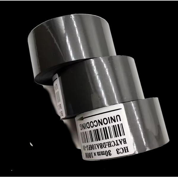 China 30mm*100m HC3 Customizable Size Automatic Hot Printing Machine Hot Stamping Foil Ribbon Code Dating Foil wholesale