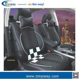 China square grid high quality fiber leather silk floss insert car seat covers universal use supplier