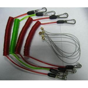 China Tool lanyard flex coil cable with custom different colors rubber coated strong leashes supplier