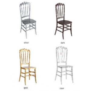 Gold Banquet Royal Resin Wedding Chairs Fireproof with Cushion