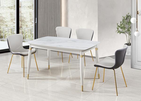 Simple Solid Wood Rectangular Marble Dining Table