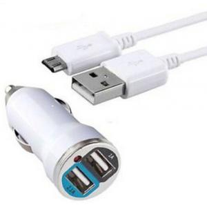 China Hot Sale 2A Dual Car Charger + OEM Micro USB Cable for Samsung Galaxy S4/3 US supplier