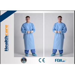 China Lightweight Disposable Surgical Gowns With Knitted Cuff Blood Resistence 130x150 Sterile Coat supplier