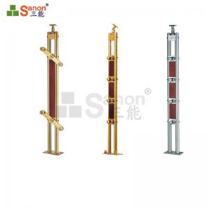 Golden Stainless Steel Guardrail Round Rectangle Railing Vertical Load Resistance