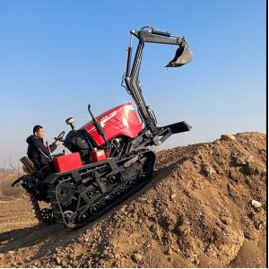 80 Hp Power Mini Cultivators Tiller Agricultural Farming Remote Control Crawler Tractor Trencher Mower For Sale