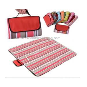 China Red Stripes Outside Foldable waterproof Picnic mat Blanket for Camping / Travel / Promotional supplier