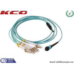 China MPO to 8 LC OM3 OM4 Optic Fiber Patch Leads 8 Cores 12 Cores Patch Cord supplier