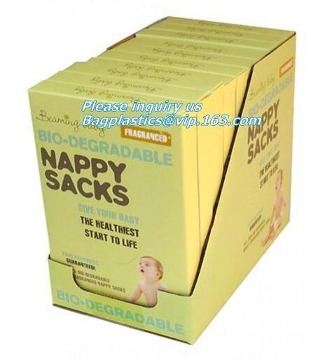 diaper sacks changing bag,PLA nappy bags, Compostable disposable biodegradable