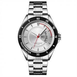 Calendar Stainless Steel Quartz Wrist Watch 220mm Bracelet Men Luxury