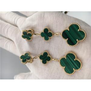 China Van Cleef  Arpels 18K Gold Jewelry Women's Flower Shape Green Earrings supplier