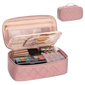 Portable Pink Cute Small Makeup Brush Organizer Custom Travel Bag With Compartment
