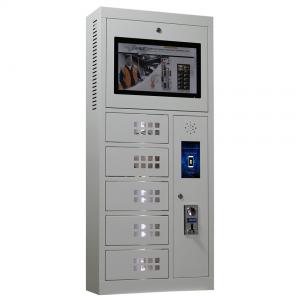 China 5V / 2.1A Multi Plug Cell Phone Storage Cabinet Touch Ads Screen Hotel Use supplier