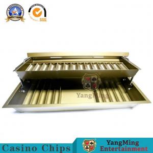 China Two - Storied Structure Casino Chip Tray  / Copper Plating Metal Chip Holder With Lid supplier
