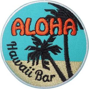 China Hawaii Bar Iron Sew On Patch Clothes Palm Trees Hawaiian Beach Embroidered Badge supplier
