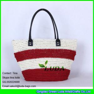 LUDA handware deco straw beach bag striped paper straw crochet hand bag