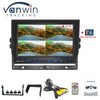 China 7 inch 1024*600 AHD Monitor Quad Display Car Truck Security Camera System With Recording Function on sale
