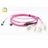 China OM4 8F Fiber Optic Patch Cord MPO SC Fiber Optic Fanout Cable for sale
