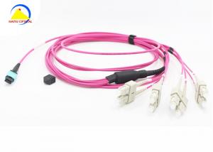 China OM4 8F Fiber Optic Patch Cord MPO SC Fiber Optic Fanout Cable wholesale