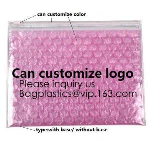 China New Design Pvc Zip lockk Epe Foam Heart-Shaped Bubble Bag For Cosmetic/Pink Plastic Bubble Bag With Zipper bagease package supplier