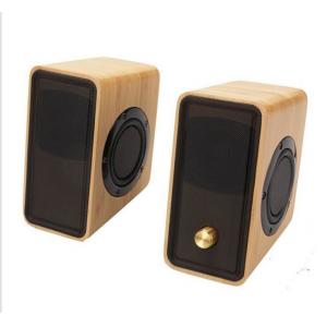 China Real Bamboo Wired Wooden Speaker , Super Bass Multimedia HiFi Desk Stereo Speaker supplier