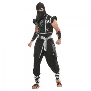 Jackets Coats Children's Black Ninja Cosplay Jumpsuit for Halloween Performance