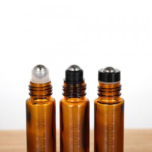 Stainless Steel Essential Oil Roller Bottles 10ml Cobalt Blue/Amber Glass Empty